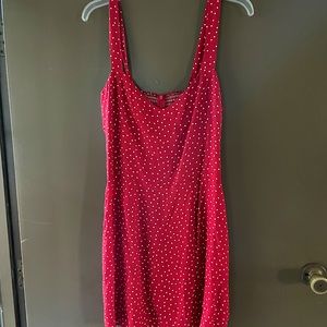 Reformation polka dot dress.